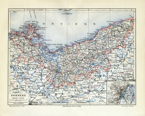 Pommern historische landkarte - historische,