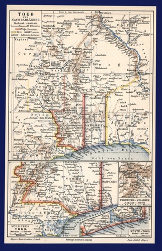 Togo landkarte anno 1897 - -,
