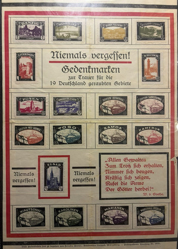 Gedenkmarken niemals - gedenkmarken., "niemals